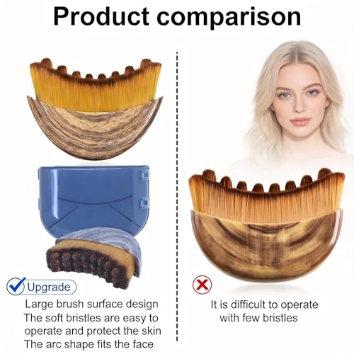 Image of Auraderm Lymphatic Contour Face Brush - Lymphatic Drainage Makeup Brushes for Sculpting & Lifting, Anti-Puffiness Detox Massage, Boosts Skincare Absorption & Glow, Soft Bristles for All Skin Types (Brown)