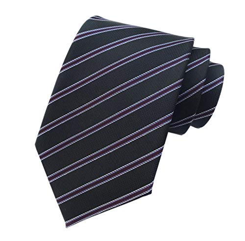 Image of Elfeves Men's Modern Striped Patterned Formal Ties College Daily Woven Neckties