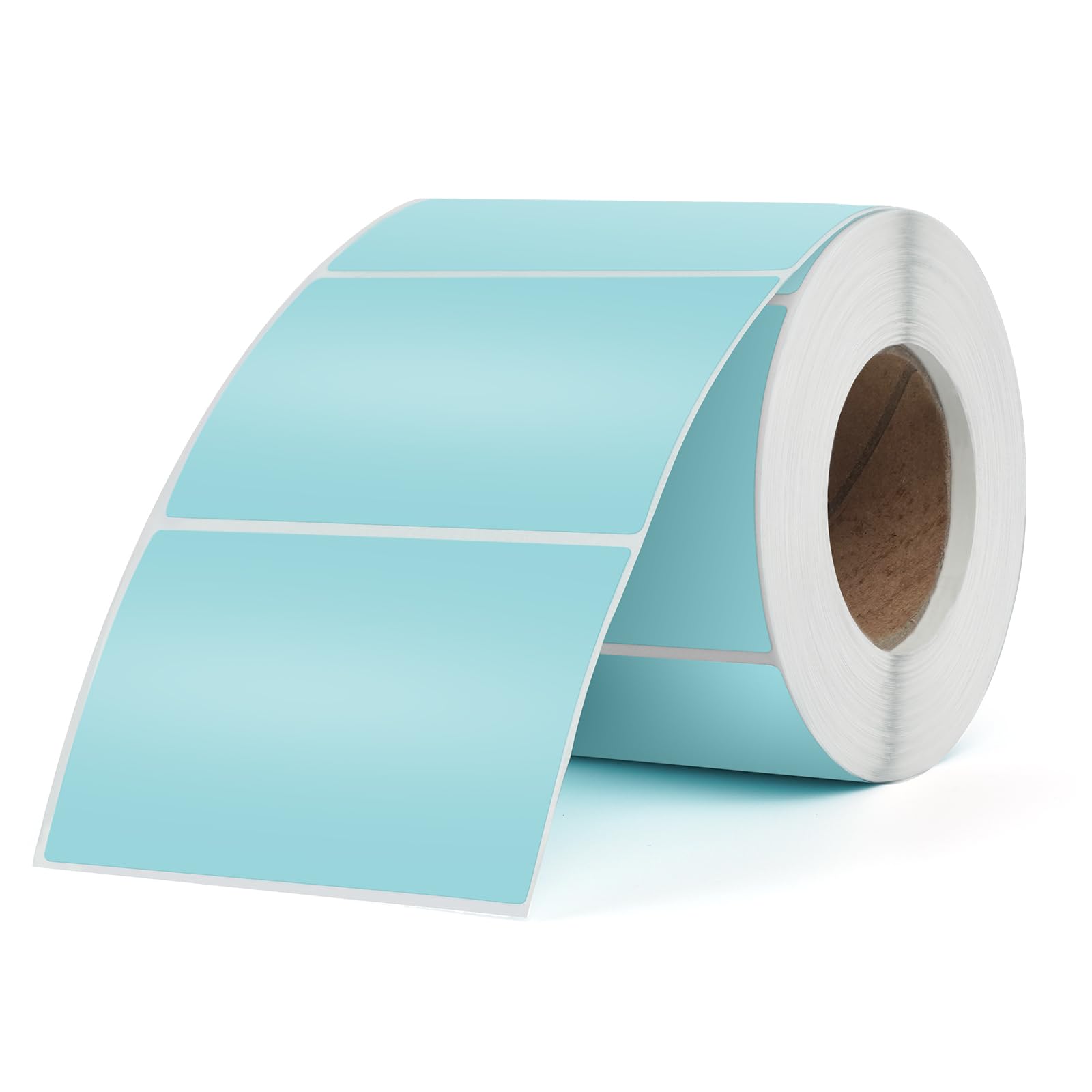 FINDAT Blue Rectangle Thermal Labels 3 x 2 Inch Vinyl Square Stickers Waterproof Multi-Purpose Self-Adhesive Removable Name Tags for Office Business DIY Logo 500 PCS