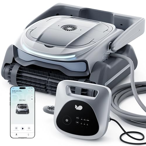 Image of BUBLUE D10P Robotic Pool Cleaner, Pool Vacuum with Superior Suction, Smart Navigation, APP Control, Custom Scheduling, Fall /Wall /Waterline Cleaning, TangleEase Tech, for Pools up to 1,076 Sq.Ft.