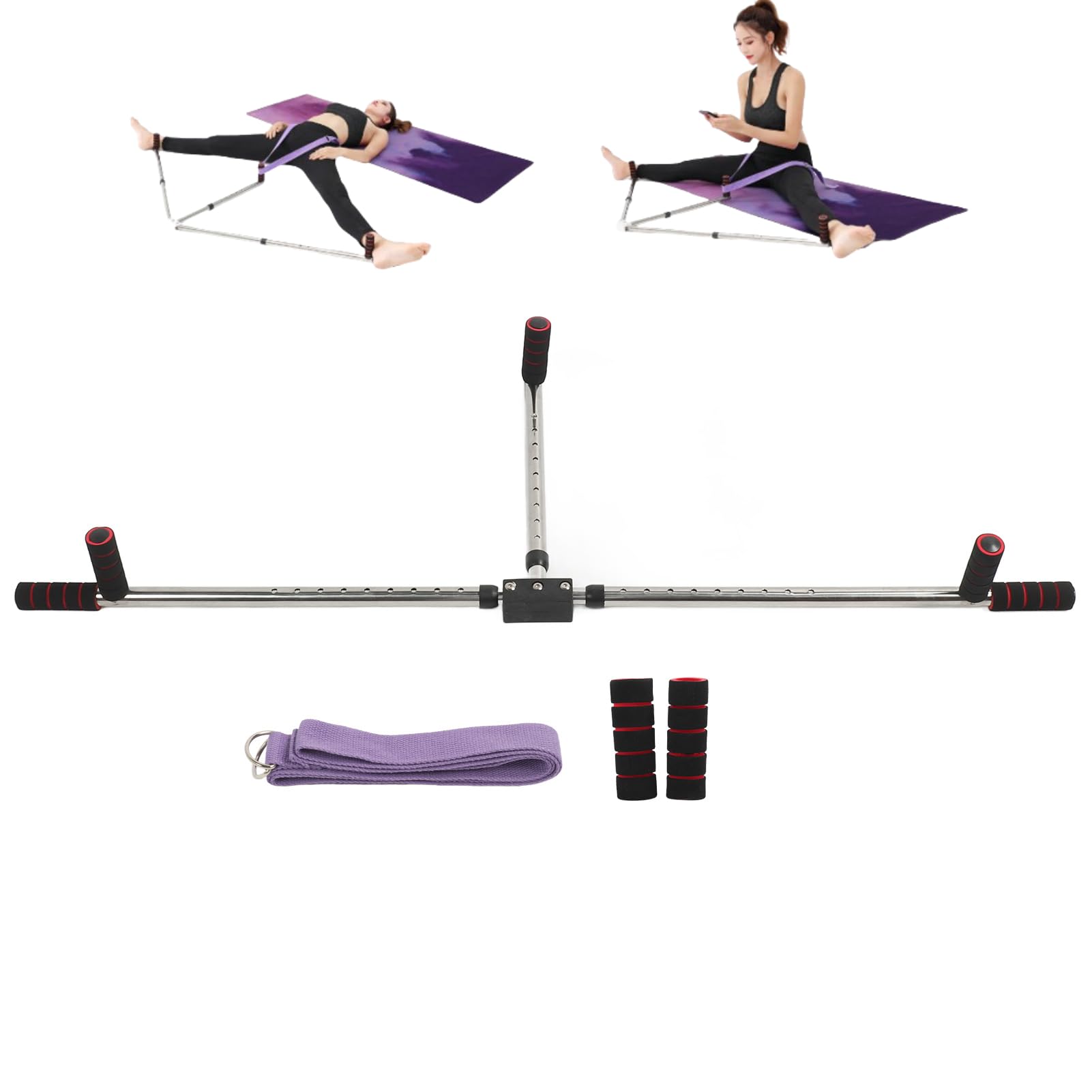 Leg Stretcher, 3 Bar Leg Stretcher Stainless Steel Split Machine 9 Hole Adjustable Stretching Training Machine for Ballet Dance Home Gym Exercise