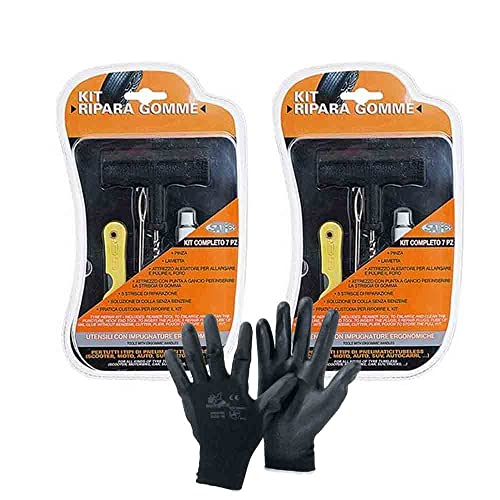 Rhutten 2 x Kit Ripara Gomme Auto Moto SUV Scooter...