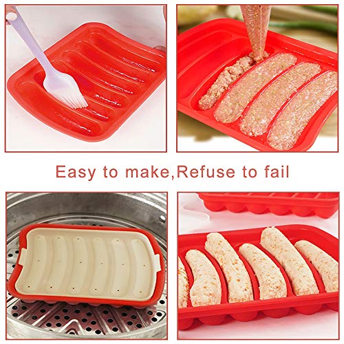 Silicone Sausage Mold Non-Stick, DIY Children\'s Hot Dogs Baking Mold for Egg Sausage and Baby\'s Supplementary Sausage Mold, lce Candy Jelly Chocolate Mould - Thumbnail 3
