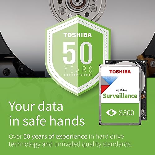 Image of Toshiba S300 6TB Internal Surveillance Hard Drive, 3.5'' SATA HDD, Supports up to 64 HD cameras at a 180TB /Year workload (HDWT860UZSVA)