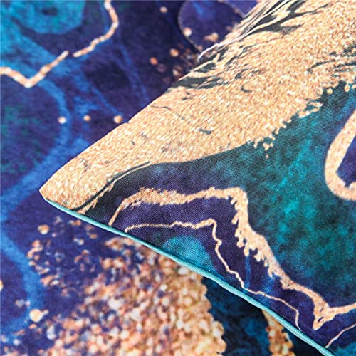 Ntbed Marble Comforter Set King Blue,3-Pieces Microfiber Bedding Abstract Artwork Watercolor Ultra Soft Quilt For All Seasons… #TOP7