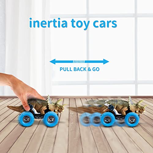 6 Pack Dinosaur Toy Pull Back Cars With Play Mat | Dinosaur Toys For Kids 3-5-7 | Monster Trucks Dinosaur Games With T-Rex | Dino Toys Vehicle Playsets For 3 Year Old Toddlers | Boy Toys Age 4 And Up #TOP2