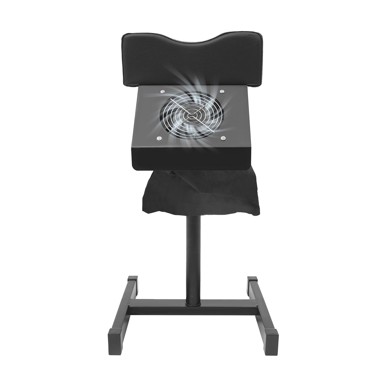 Taburete de pedicura, silla de pedicura móvil, silla de cuidado de los pies con aspiración, altura ajustable, reposapiés para salón, spa, masaje, salón de uñas, color negro