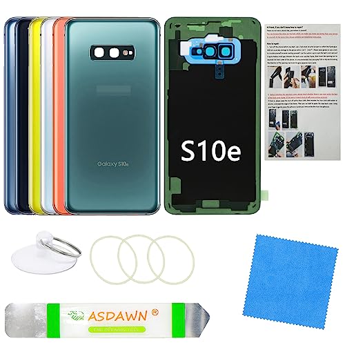 for Galaxy S10e SM-G970 All Carriers Rear Back Glass Cover Replacement (Prism Green)