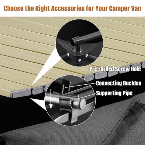 Mesa Metálica Plegable para Camping SETOXYX Board Desktop 34"×21" Color Khaki miniatura 4