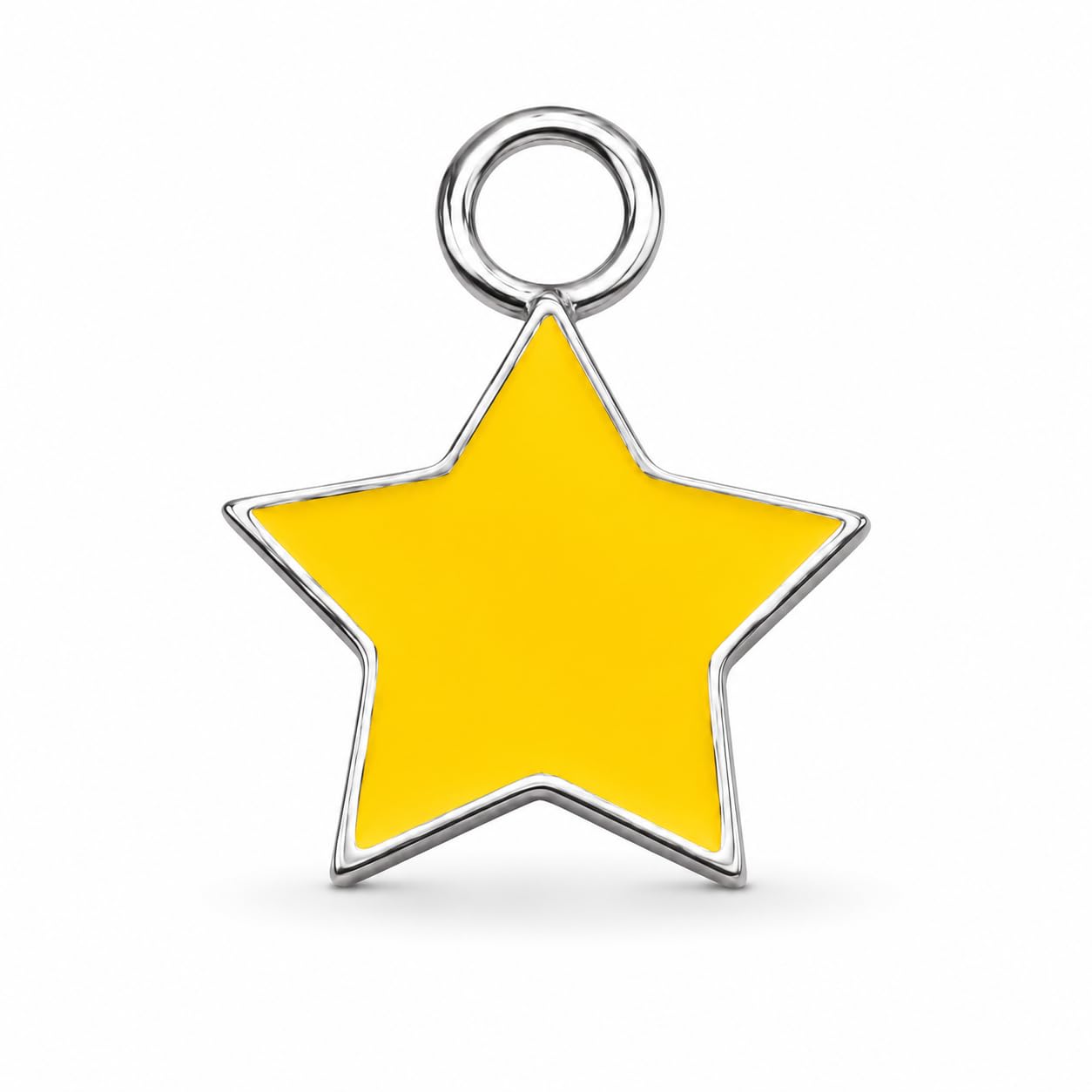 Ciondolo pendente Stella Grande Gialla in argento 925 - Collezione Hoops