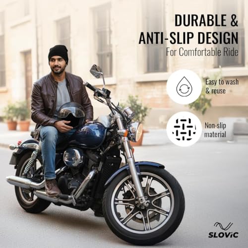 Image of Slovic Helmet Skull Cap for Men [Pack of 2] | Hair Cover Beanie Cap for Men | Lightweight & Washable Helmet Cap for Bike | Cycle & Bike Accessories all | Ideal for Biking, Cycling & Sports | Free Size