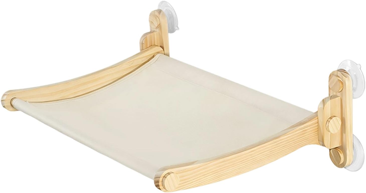 Genérico Cat Lounge with Window - Bed with | Wooden Indoor Perch for Cats and Small Pets, Wall Mounted Corner Seat with Sturdy Support, Relaxing Place for Cats