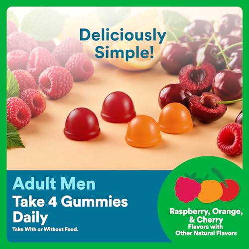 SmartyPants Multivitamin for Men, Organic Gummies: Methylfolate, Omega 3 (ALA), Vitamin D3, C, Vitamin B12, B6, A, K & Zinc for Immune Support, Biotin, Vegetarian, 120 Gummies (30 Day Supply) - image 7