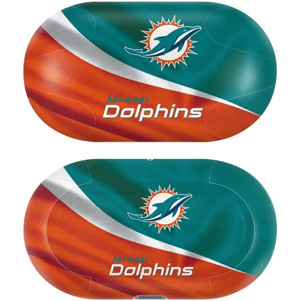 Skinit Decal Audio Skin Compatible with Samsung Galaxy Buds+ - Officially Licensed NFL Miami Dolphins Design