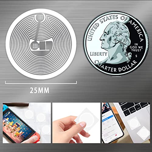 Image of 100 pcs NFC Stickers NTAG215 NFC Tags, BABIQT Rewritable NFC Tag 504 Bytes Memory NFC Chip Compatible with TagMo and All NFC Enabled Phones & Devices, Round 25mm (1 inch)
