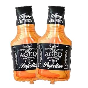 DIADARL Whisky Bottle Foil Balloons Aluminum Balloon Whiskey Bottle Shape Mylar Foil Balloon for Beer Party and Birthday Party Decoration(2 Pcs)