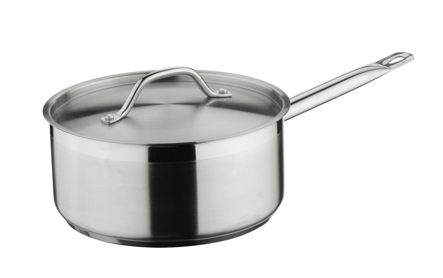 CommichefPlus Superior Blend Stainless Steel Saucepan & Lid, Strong Corrosion Resistance, 18cm Diameter, 2.7L,Silver,XSL-18