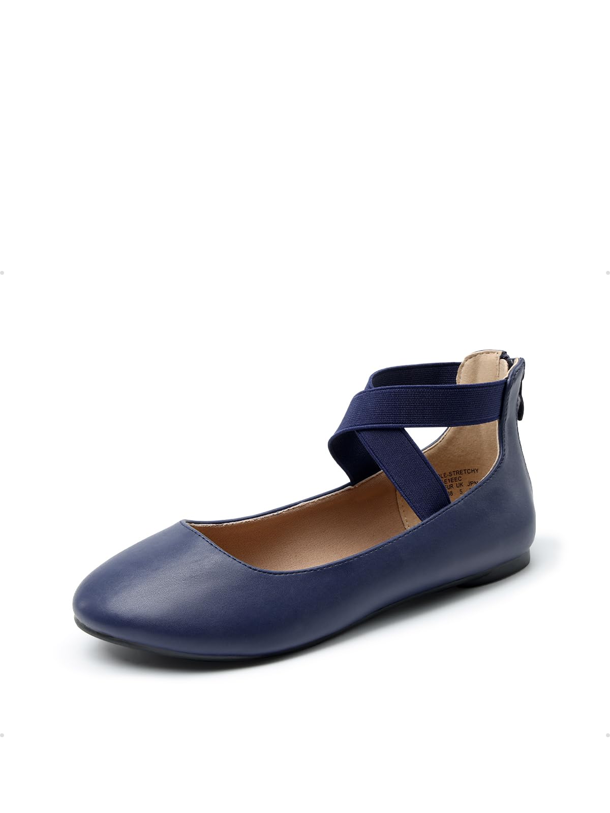 DREAM PAIRS Women's Comfortable Fashion Elastic Ankle Straps Flats Shoes