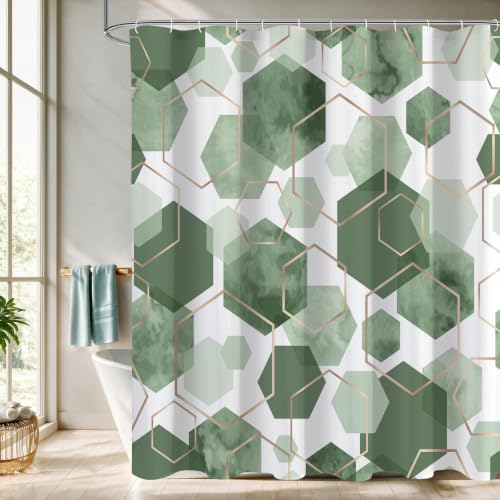 Litabel Extra Long Geometric Shower Curtain for Bathroom, 72x84