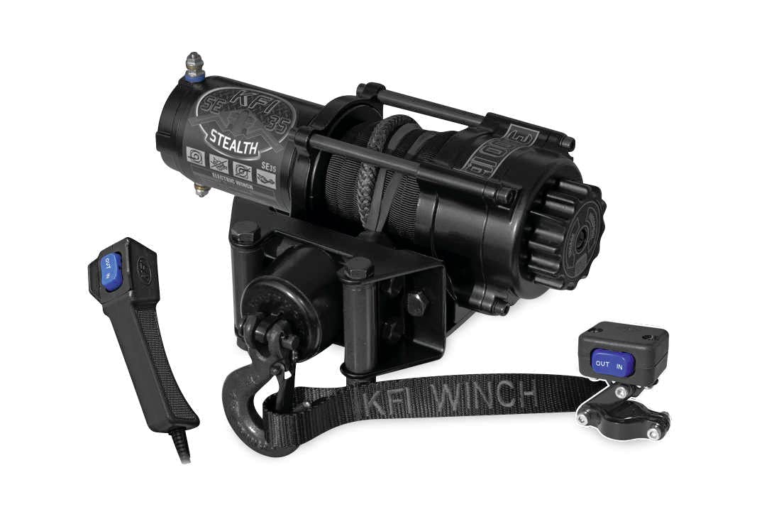KFI SE35 3500lb Stealth Synthetic Rope Winch & 100440 Winch Mount kit Compatible/Replacement for 2005 to 2010 Polaris Sportsman 500