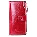 Women's RFID Blocking Large Capacity Genuine Leather Clutch Wallet Card Holder Organizer Ladies Purse With Zipper Pocket