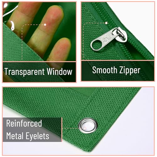 Image of Mr. Pen- Pencil Pouch for 3 Ring Binder, 2 Pack, 10 inchx6.75 inch, Smooth Zipper | Clear Window, Large Capacity Pencil Case with 3 Reinforced Grommets for School, Office, Supplies Storage | Clear Window, Large Capacity Pencil Case with 3 Reinforced Grommets for School, Office, Supplies Storage