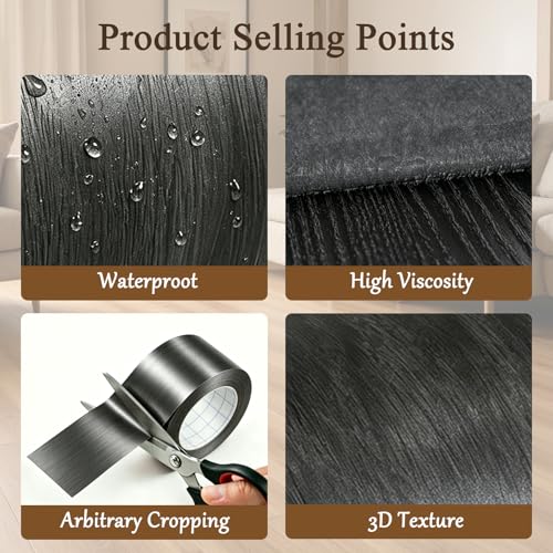 Image of GSCIT Club Dark Walnut Wood Tape, 2.4 inch X 25ft Self Adhesive Wood Grain Tape Walnut Repair Patch for Tables, Chairs, Baseboards, Doors, Windows, Floors, Handicraft DIY.