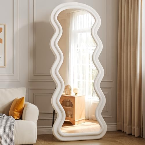 FlyEcho Full Length Mirror 63x24 Wavy Full Body Mirror Flannel