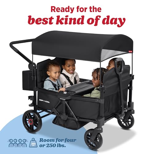 Image of Radio Flyer Voya 2.0 4-Seat Stroller Wagon, for Kids 6+ Months, Lightweight