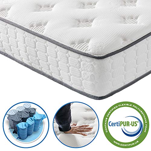 Vesgantti 5FT King Size Mattress, 9.8 Inch Pocket Sprung Mattress King Size with Breathable Foam and Individually Pocket Spring - Medium Plush Feel, Upgraded Tight Top Collection