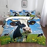 Bettwäsche 150 x 200 cm Print Bettbezug 3 Teilig Set mit 2 Kissenbezug 80 x 80 cm, Tier...