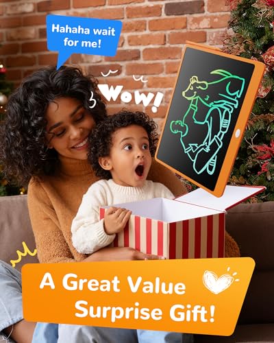 Image of KOKODI LCD Writing Tablet, 16 Inch Colorful Toddler Doodle Board Drawing Tablet, Erasable Reusable Electronic Drawing Pads, Educational and Learning Toy for 3-6 Years Old Boy and Girls(Orange)