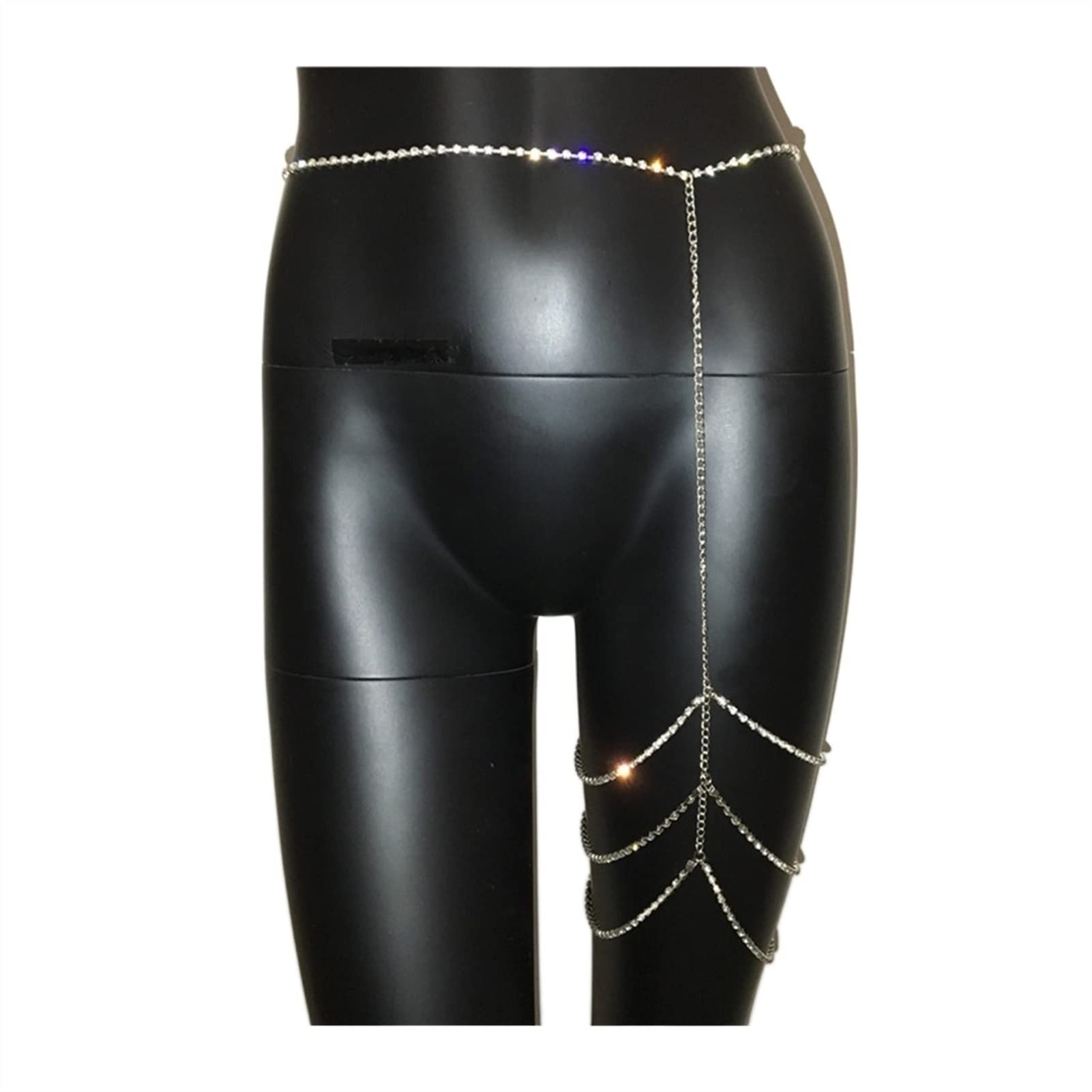 Party-Körperketten, Körperkette, L-Beinkette, Frauen, sexy Körperkette, Nachtclub, Party, Sommer, Strand, Bauchketten, Körperschmuck (Metallfarbe: Gold) (A Gold)