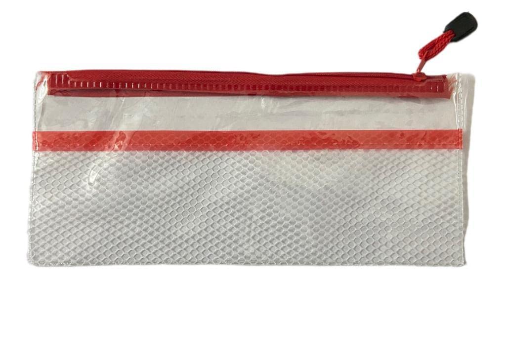 CIRO Large Capacity Transparent Pencil Bag Pouch with Zipper, Portable Makeup Pouch, Case Cute Stationery Bag for Students Girls Adults Office (Red) (B0B77KKBH9) Amazon Price History, Amazon Price Tracker