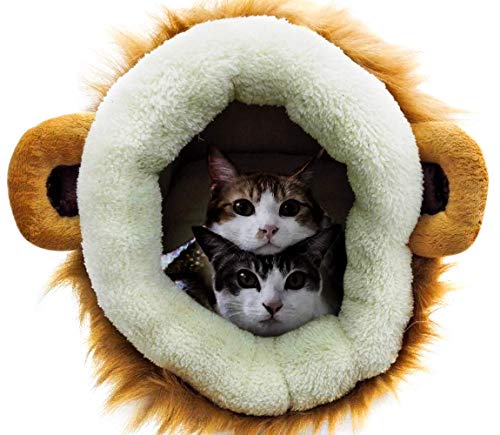 Katzenhöhle Katzen Bett Katzenhaus Pet Katzenbett Löwe oder Giraffen Optik B32 x L36 x H30 cm Schlafplatz. Auch für kleine Hunde geeignet - Image 7