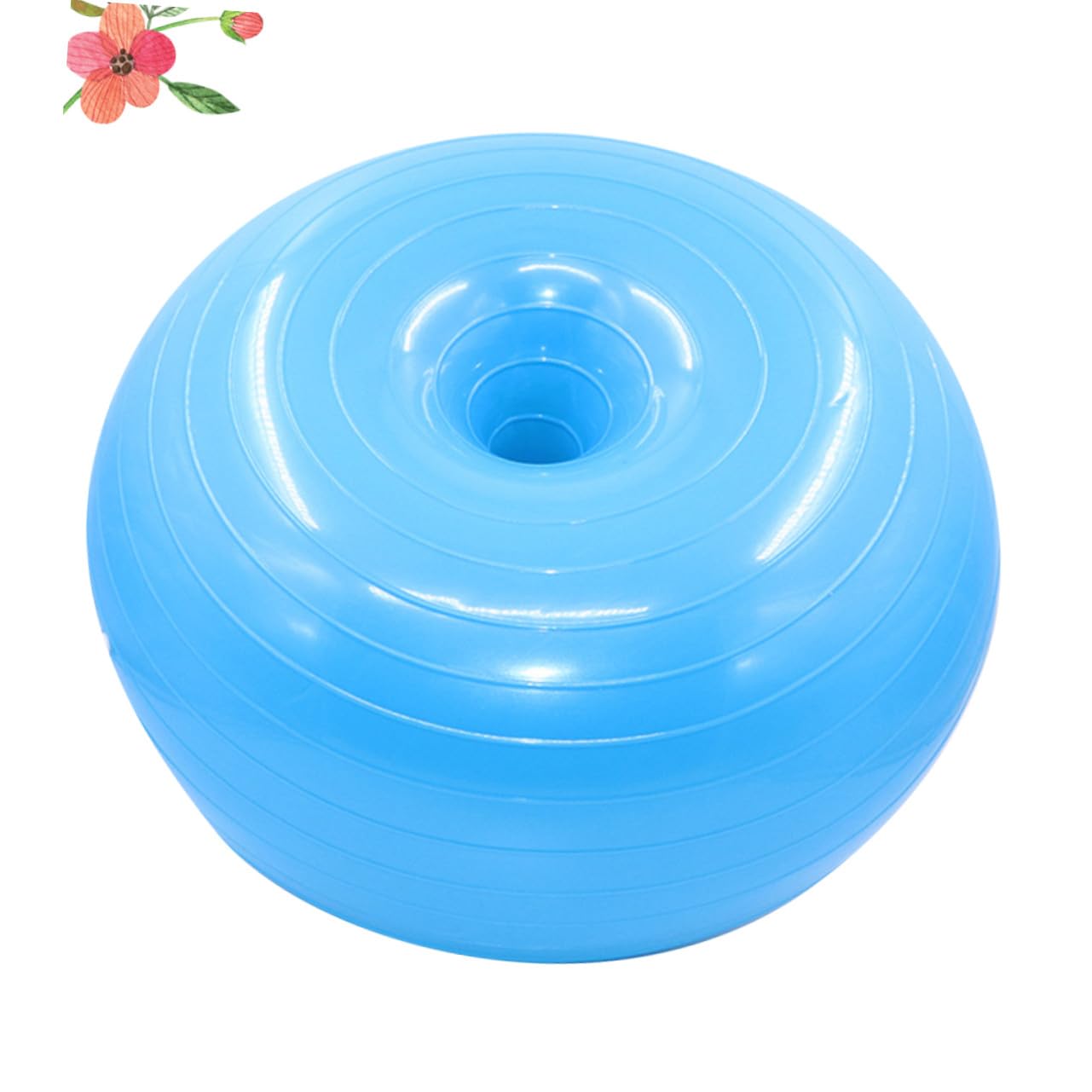 ERINGOGO Pelota de Fitness PVC Antiexplosión Forma de Donut para Yoga Pilates Ejercicio Casa con Bomba de Aire Color Azul