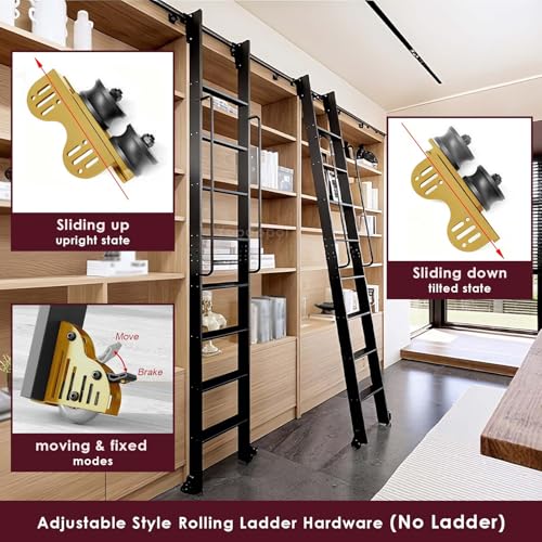 HeavyDu 3.37. den - Kit de báscula deslizante de acero al carbono para escaleras y guías de apoyo para un fácil acceso y estabilidad mejorada