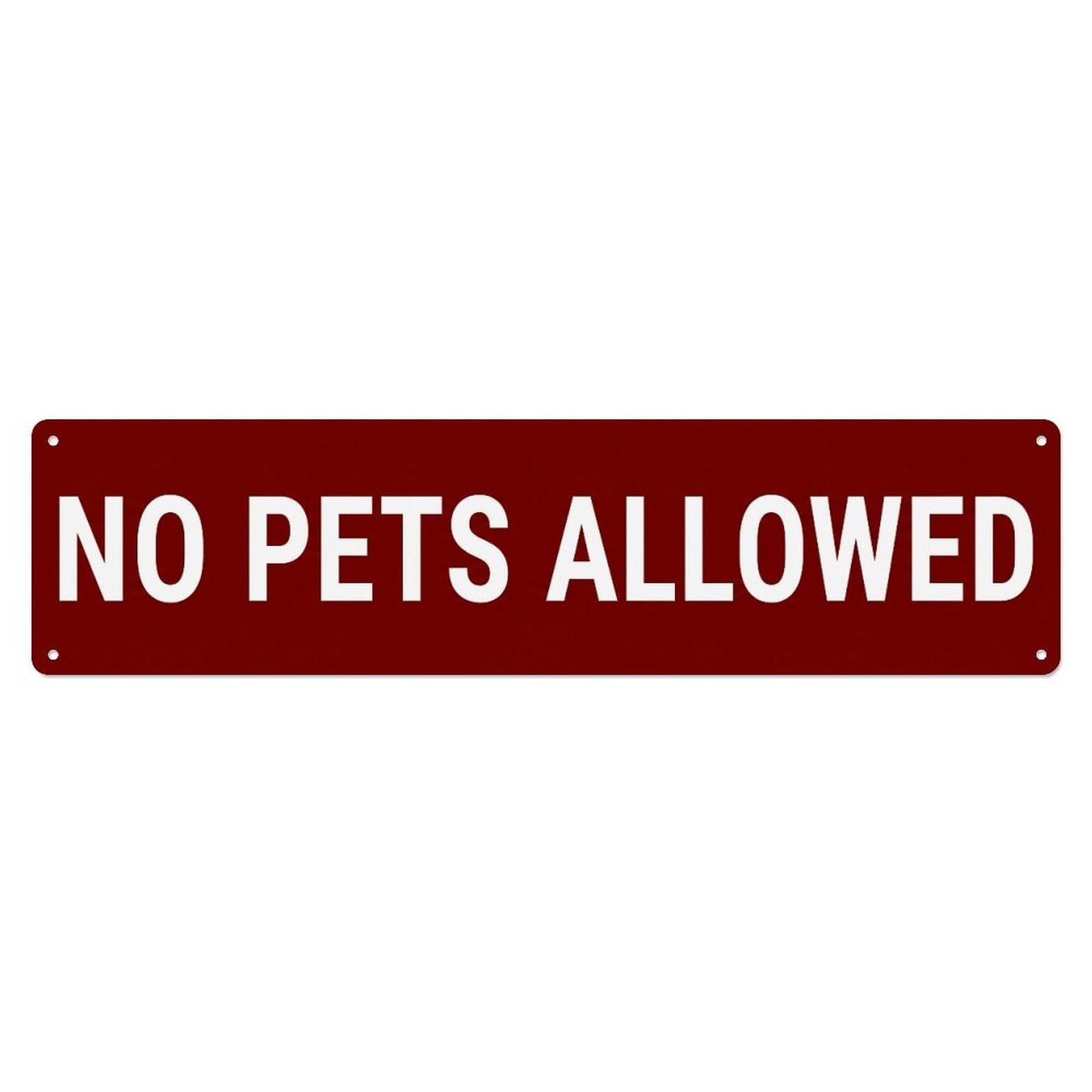 Metal Tin Sign No Pets Allowed Policy