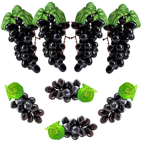 Funzhan 8 Stück künstliche Weintrauben Dekoration Falsche Traubencluster Assortiert Frucht Faux Trauben Gummi für Weinlese Hochzeit Favorit Partei...