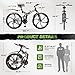 Betterland 26 Inch Mountain Bike, 21 Speeds Full Suspension Folding Bikes, Dual Disc Brake, High Carbon Steel Frame and Non-Slip Quick Release tire Bicycle for Men Women (HM-Black)