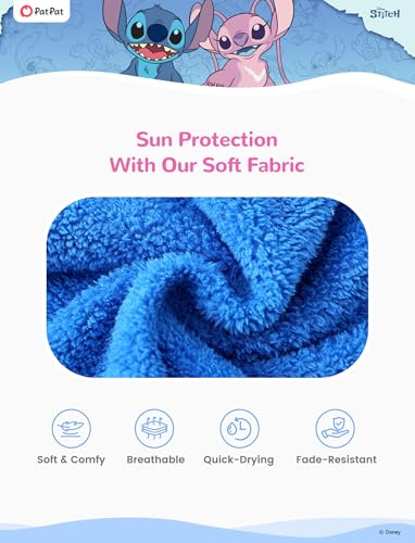 Image of Disney Marvel Princess Frozen Stitch Elsa Girls Hooded Swim Cover Up for Swimsuit Bathing Suit Swimwear Pocket 4-7 Years