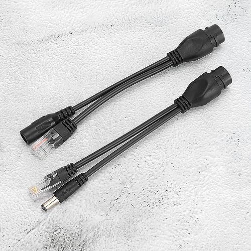VINGVO Poe Splitter, Poe Adapter DC12V Powerline Adapter with 5 Pairs for IP Camera (Black)