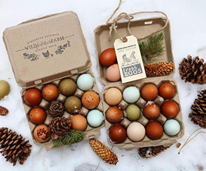 Vintage Egg Cartons for 12 Large Eggs ¨C Classic 3x4 Layout ¨C Durable Recycled Cardboard ¨C Farmhouse Style ¨C Eco-Friendly Packaging - Tan 65 Pack