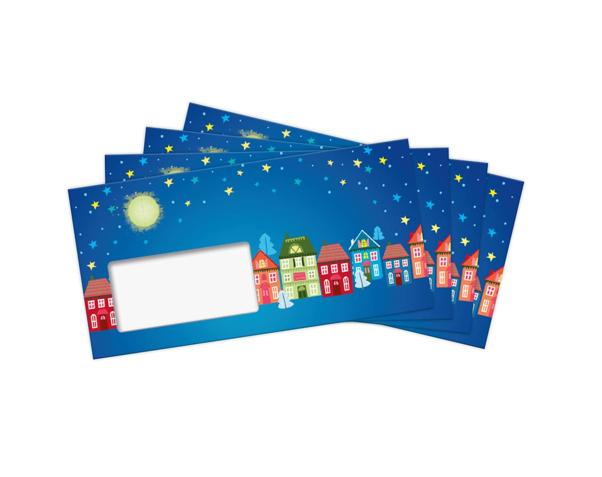 Briefpapier Weihnachten Weihnachtsbriefpapier mit Umschlag Umschlägen mit Fenster Weihnachtspapier A4 für Kunden (250 Blätter + 250 Umschläge)