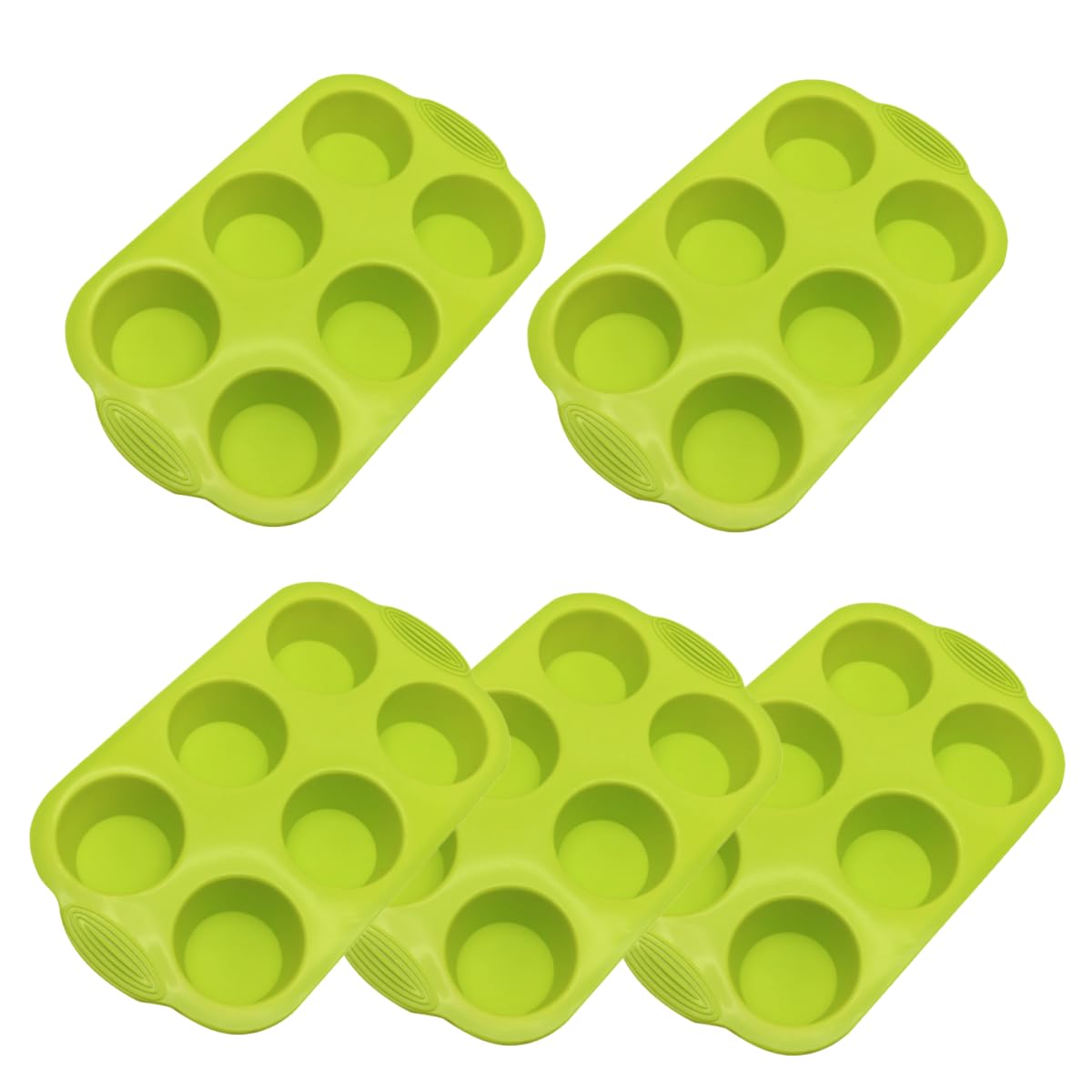 Kuchen Silikonform 5Er Pack Silikon Brotformen Mit 6 Mulden Für Selbstgemachte Mousse Kuchen Grün