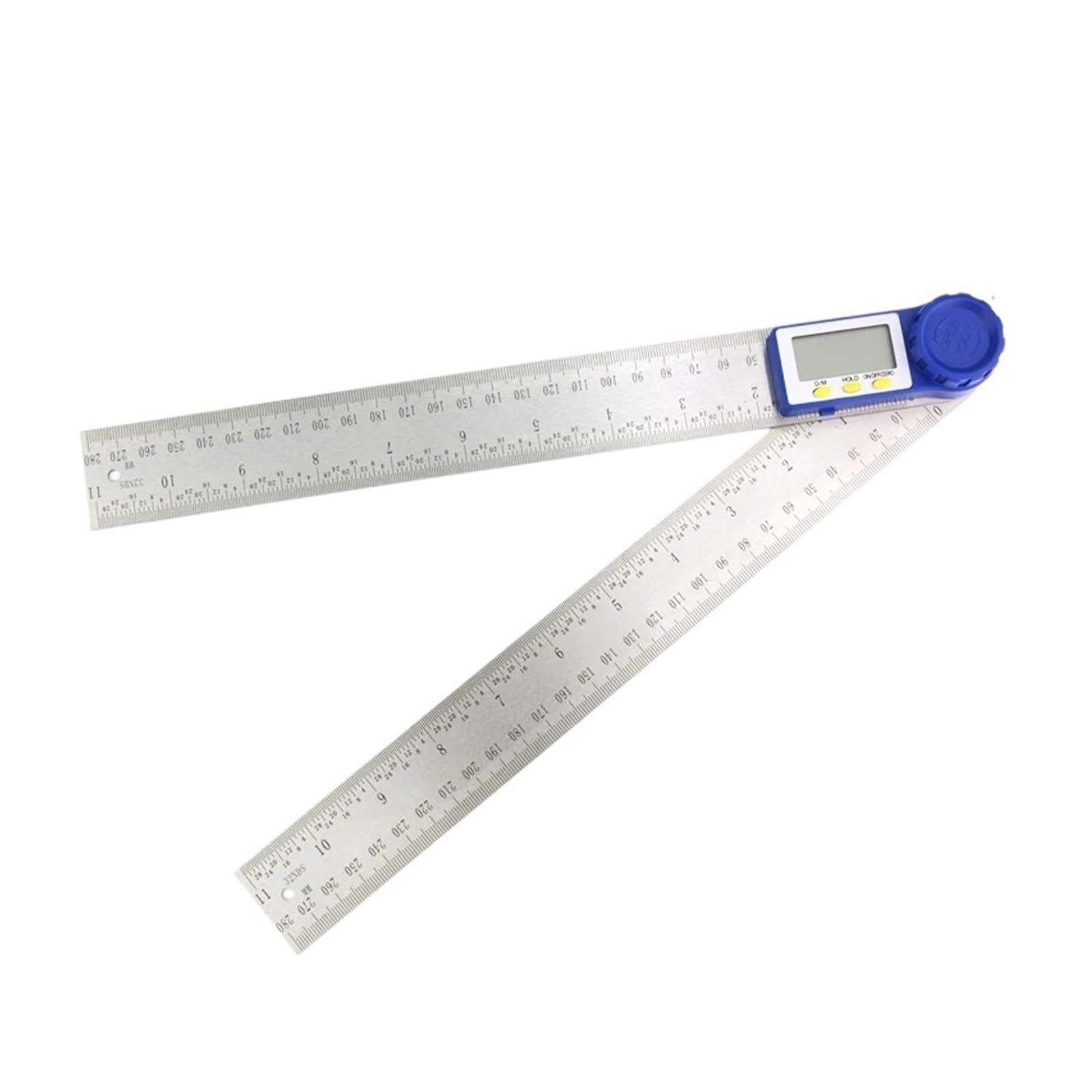 Bnvewr Blue Digital Angle Finder, Protractor Digital Goniometer Electronic Angle Gauge Finder Metal Ruler Angel Meter Carpentry Tools,Inclinometer(300Mm)