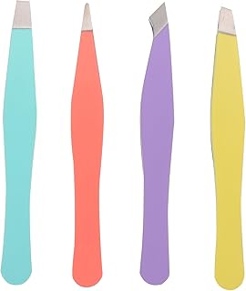4Pcs Stainless Steel Eyebrow Tweezers Brow Cl...