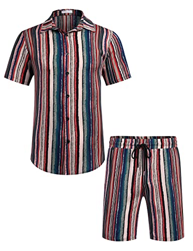 Image of COOFANDY Men's Slim Fit Cotton Dress Shirt Wrinkle Free Polka Dots Button Down Collar Shirt