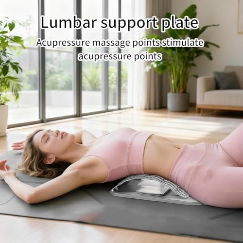 Tabla de apoyo lumbar ajustable con masajeador para estiramiento de espalda baja 2