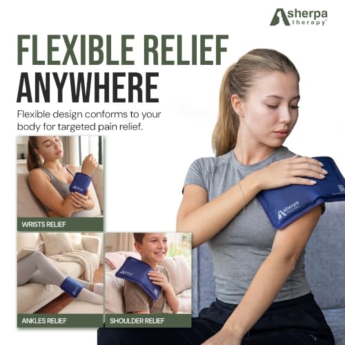 Image of Small Soft Ice Packs for Injuries Reusable - Hot and Cold Flexible Gel Ice Packs Reusable for Ankle, Hand, Wrist, Head Pain Relief - 5 inch x 10 inch - 2PK - Blue